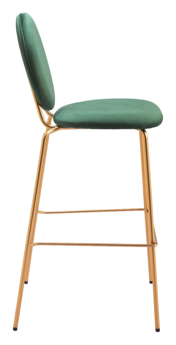 Odessa Barstool (Set of 2) Green & Gold