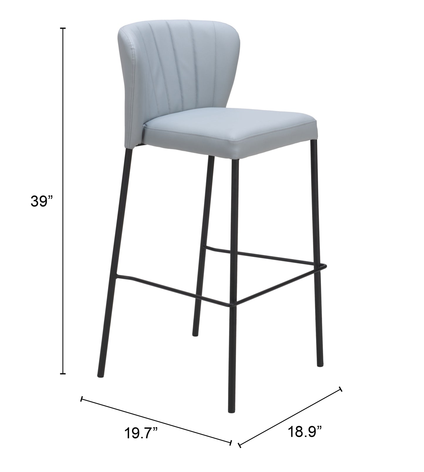 Linz Barstool (Set of 2) Gray