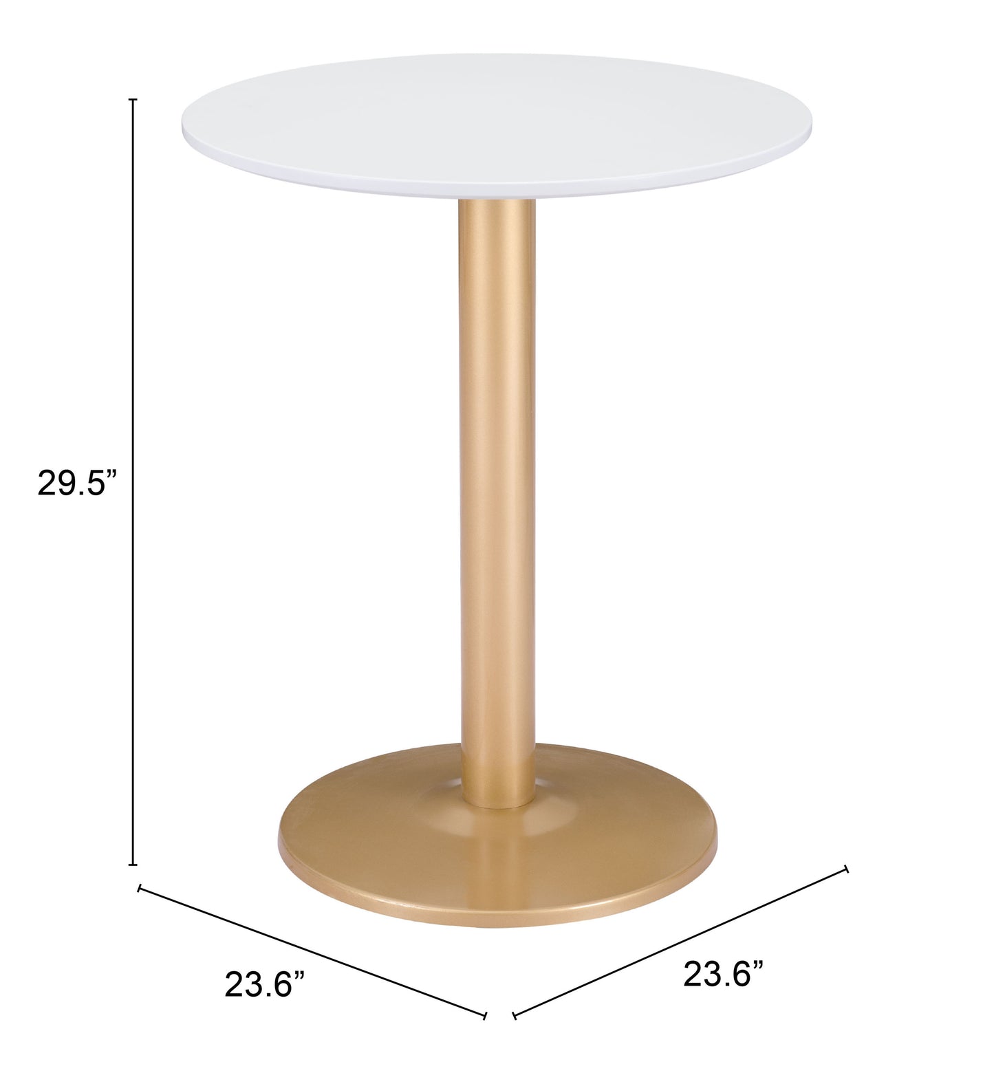 Alto Bistro Table White & Gold