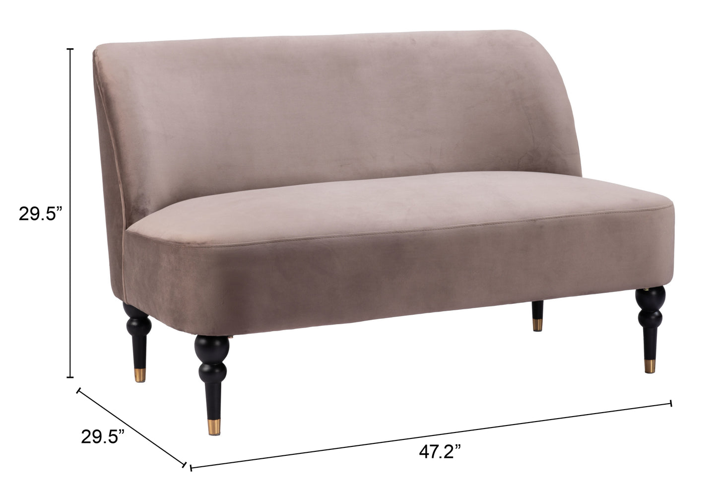 Bintulu Loveseat - Taupe Stylish and Comfortable Upholstered Loveseat for Modern Living Rooms