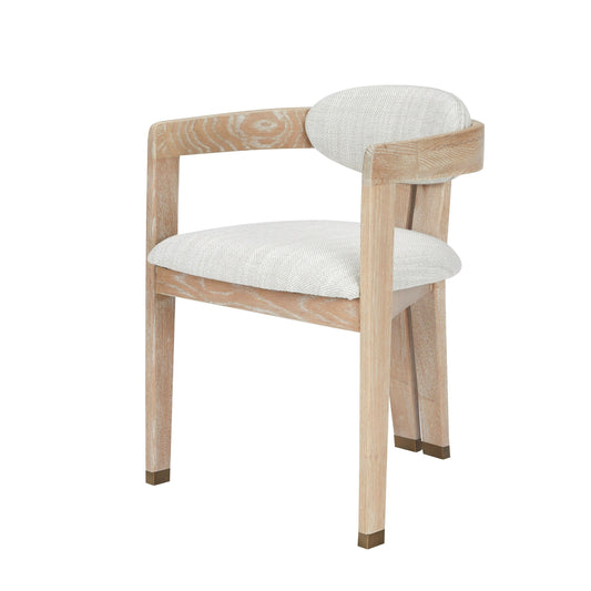 Modrest Belton - Modern Off-White Fabric + White Wash Oak Dining Chair