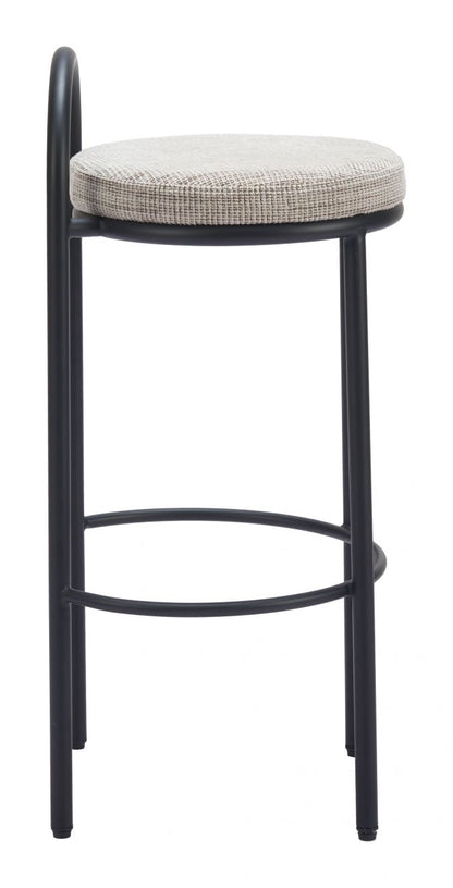 Sisal Beige Tweed Upholstered Barstool Set of 2
