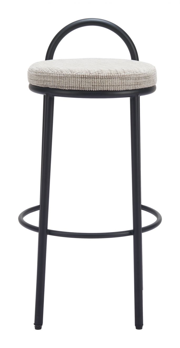 Sisal Beige Tweed Upholstered Barstool Set of 2
