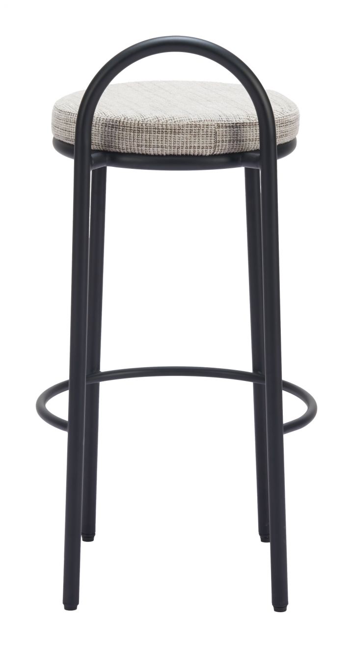 Sisal Beige Tweed Upholstered Barstool Set of 2
