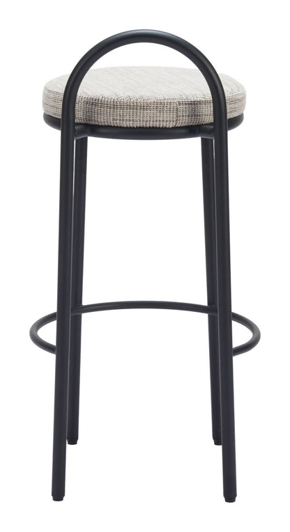 Sisal Beige Tweed Upholstered Barstool Set of 2