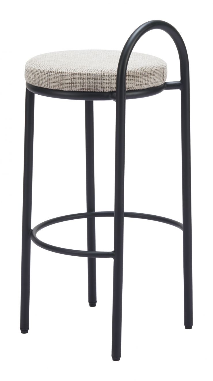 Sisal Beige Tweed Upholstered Barstool Set of 2