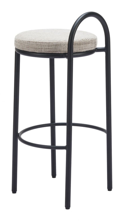 Sisal Beige Tweed Upholstered Barstool Set of 2