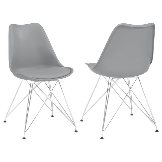 Athena Upholstered Side Chairs Grey (Set Of 2)