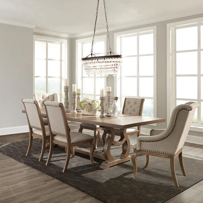 Brockway 7 Piece Barley Brown Extension Leaf Dining Set