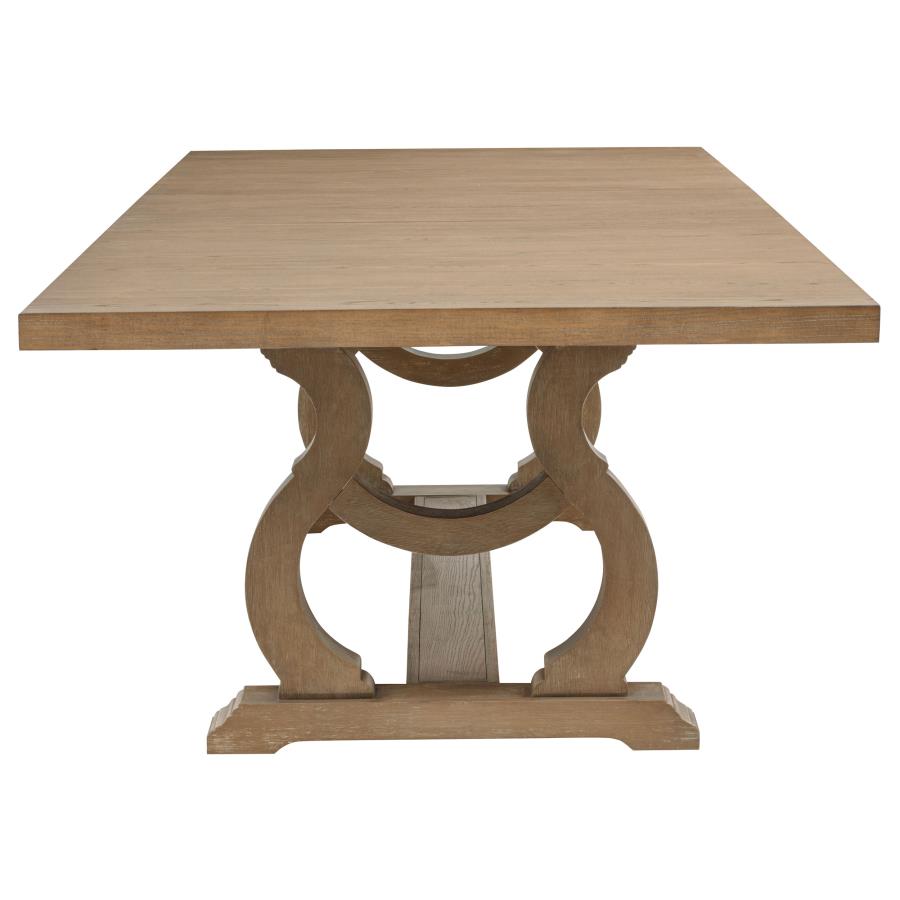Brockway 7 Piece Barley Brown Extension Leaf Dining Set