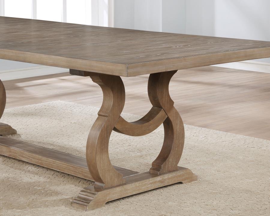 Brockway 7 Piece Barley Brown Extension Leaf Dining Set