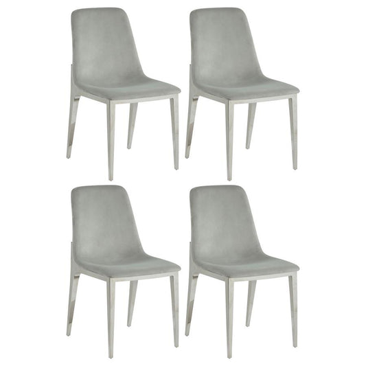 Irene Upholstered Side Chairs Light Grey And Chrome (Set Of 4)