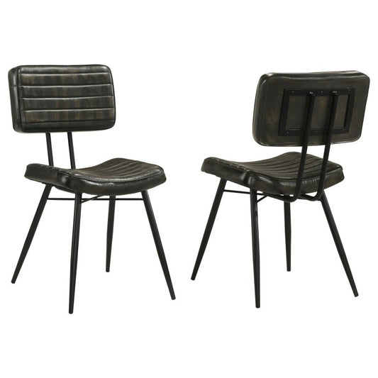 Partridge Padded Side Chairs Espresso And Black (Set Of 2)