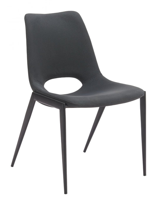 Desi Armless Dining Chairs Set of 2 – Modern Black Finiss Sleek Dining Room Seating