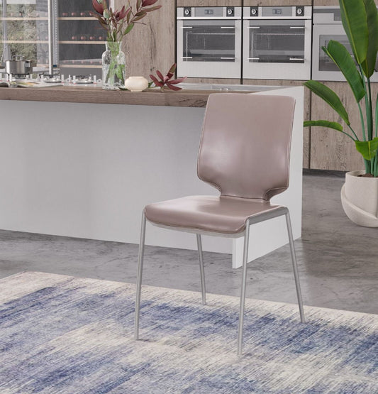 Modrest Eileen - Modern Dark Grey Eco-Leather Dining Chair (Set of 2)