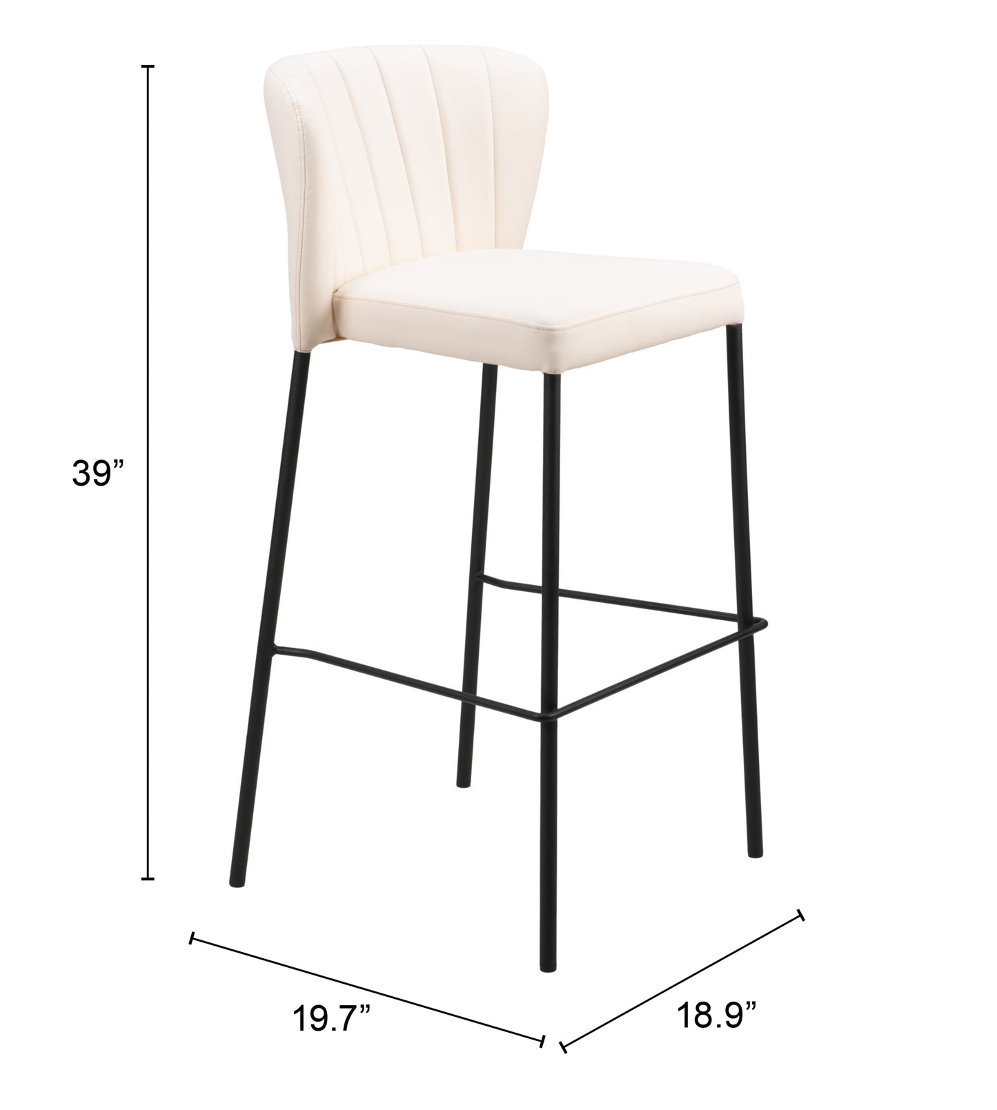 Linz Barstool (Set of 2) Cream