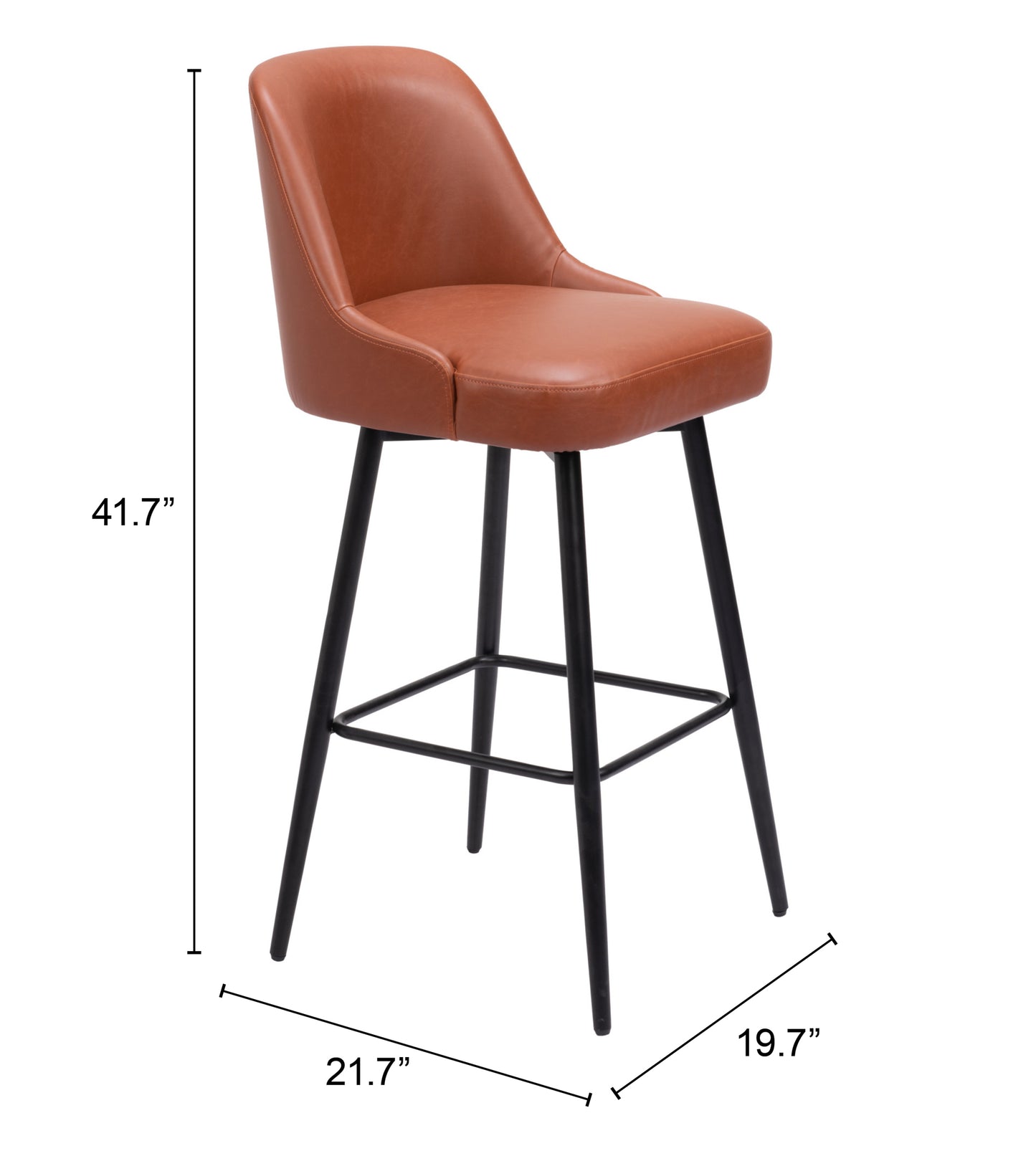 Keppel Swivel Barstool Brown