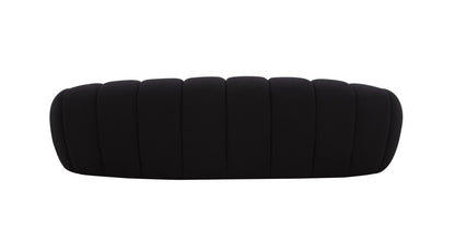 Divani Casa Yolonda Modern Curved Black Fabric Sofa – Stylish Contemporary Living Room Seating
