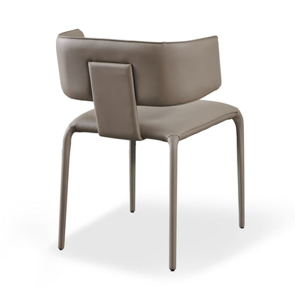 Modrest Odessa Modern Grey Vegan Leather Dining Chair for a Sleek and Eco-Friendly Dining Experience