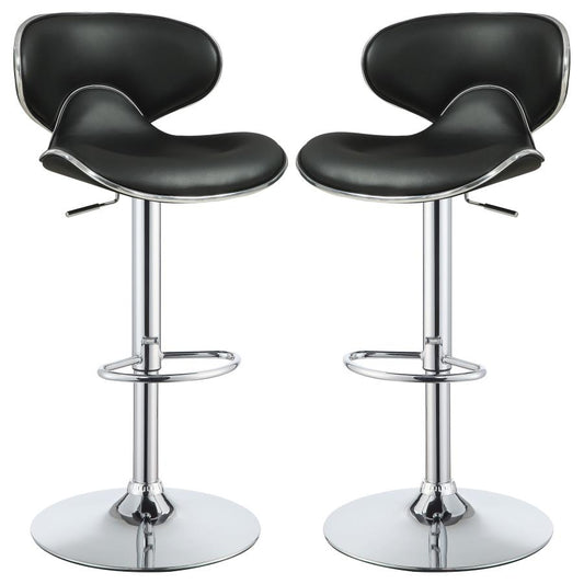 Edenton Upholstered Adjustable Bar Stool Black (Set of 2) – Elegant and Comfortable with Adjustable Height for Modern Interiors