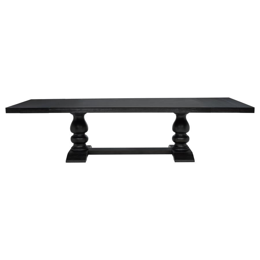 Phelps 7 Piece Distressed Noir Rectangular Extension Dining Table Set
