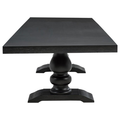 Phelps 7 Piece Distressed Noir Rectangular Extension Dining Table Set