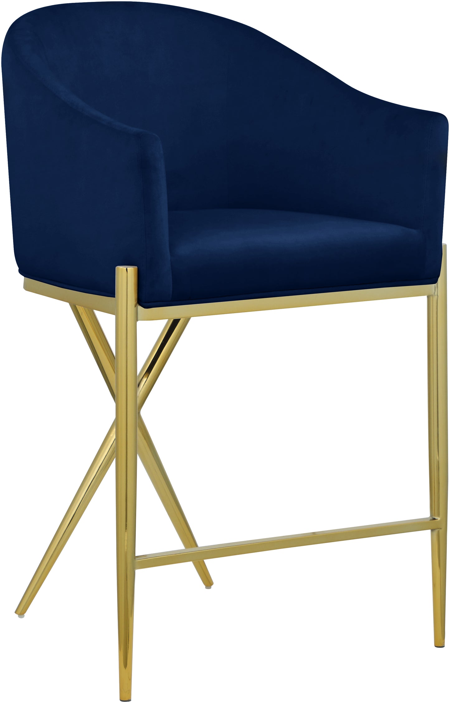Xavier Velvet Upholstered Counter Stool – Elegant Bar Stool for Kitchen Islands