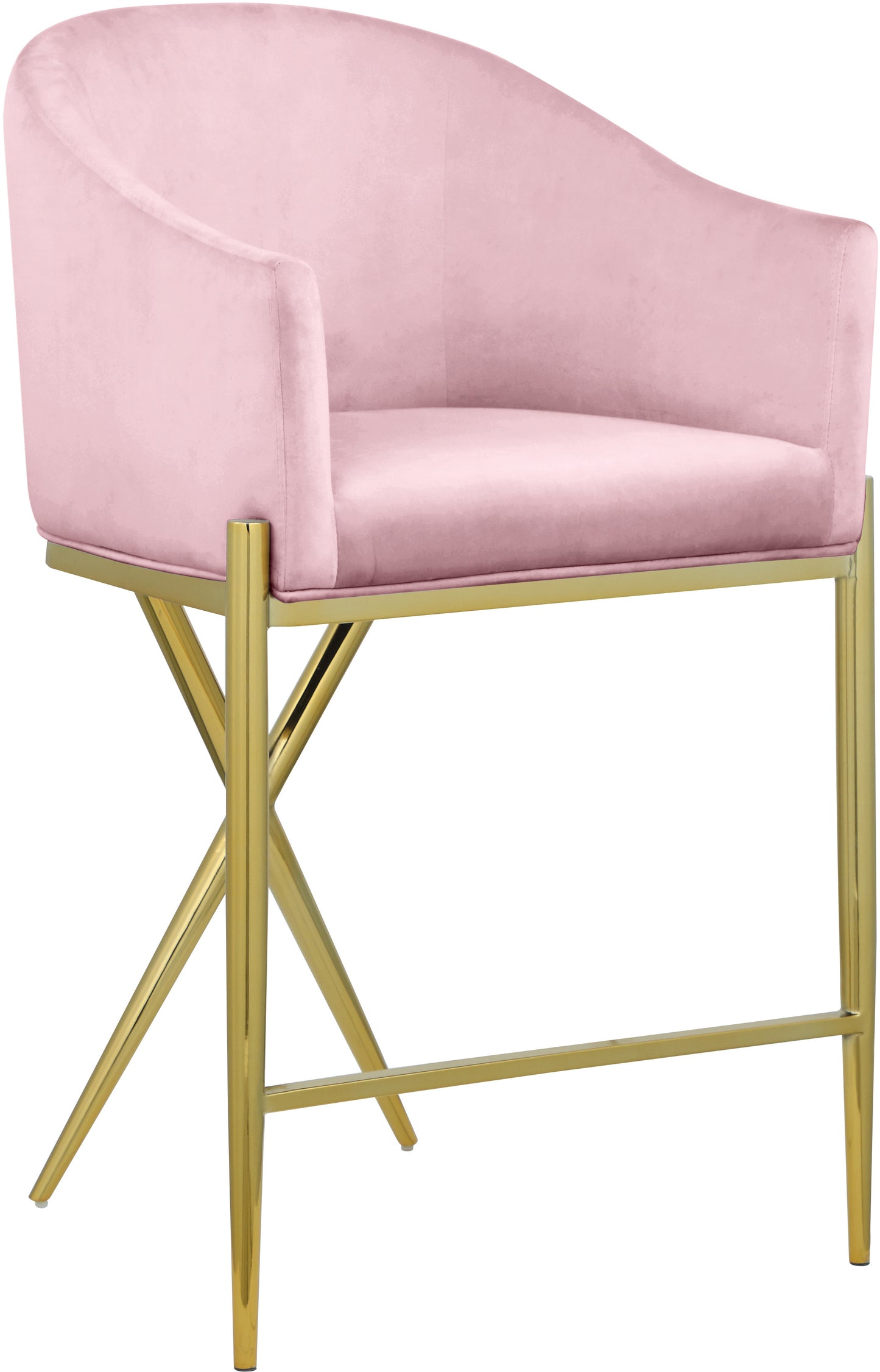 Xavier Velvet Upholstered Counter Stool – Elegant Bar Stool for Kitchen Islands