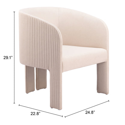 Hull Accent Chair - Beige Stylish Upholstered Chair for Cozy and Contemporary Spaces