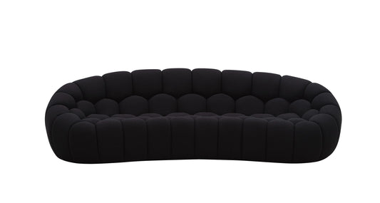 Divani Casa Yolonda Modern Curved Black Fabric Sofa β Stylish Contemporary Living Room Seating