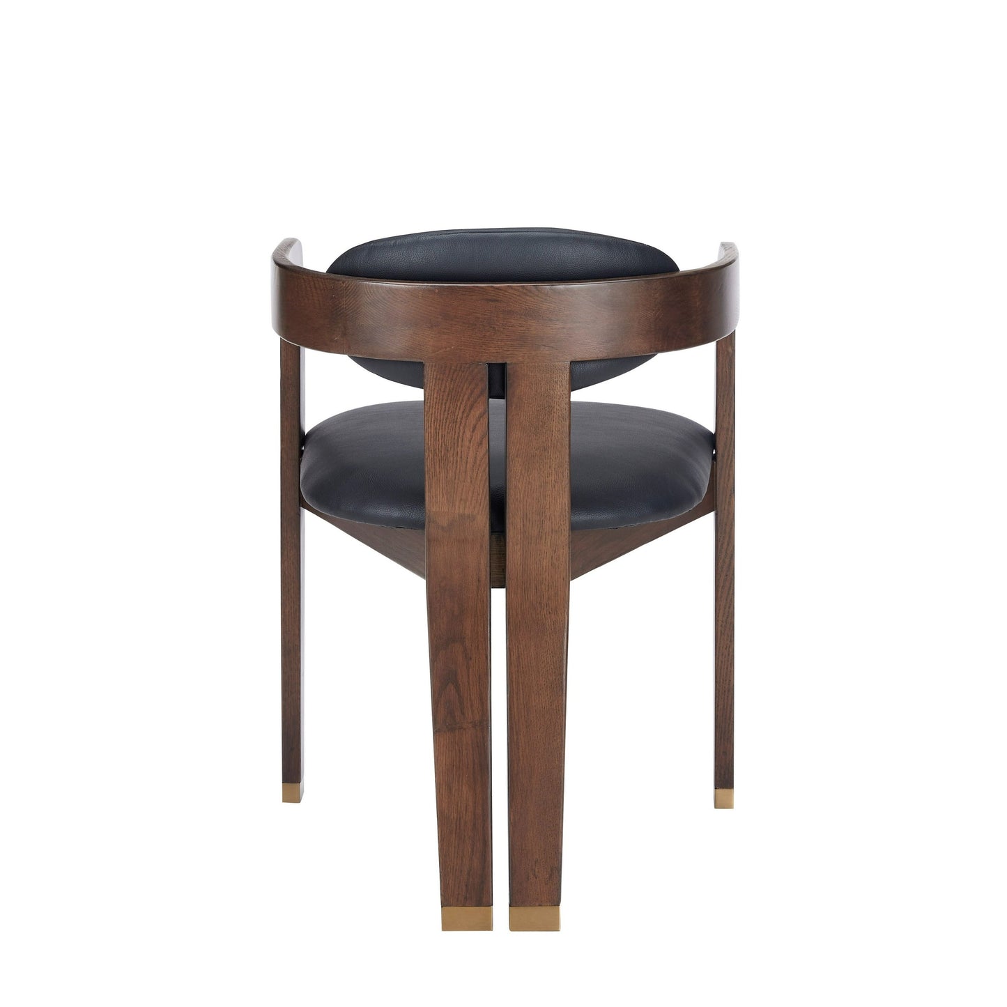 Modrest Belton - Modern Black Vegan Leather + Brown Oak Dining Chair