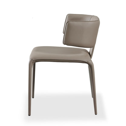 Modrest Odessa Modern Grey Vegan Leather Dining Chair for a Sleek and Eco-Friendly Dining Experience