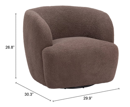 Govan Swivel Chair - Brown Stylish and Comfortable Swivel Chair for Modern Living Spaces or Offices