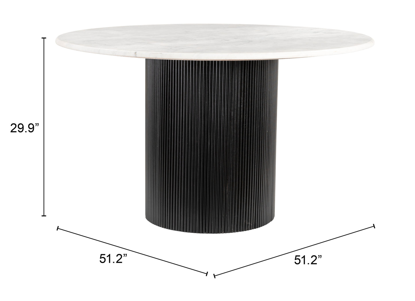 Izola Dining Table White & Black