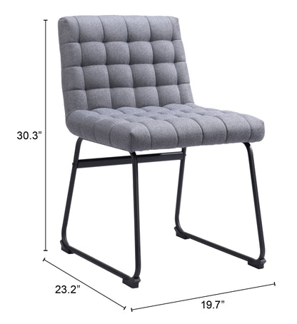 Pago Dining Chair Set of 2 - Gray Modern Upholstered Chairs for Stylish Dining Rooms