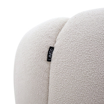 Divani Casa Yolonda Modern Curved Beige Fabric Sofa - Elegant & Comfortable Living Room Seating