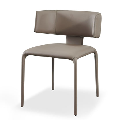 Modrest Odessa Modern Grey Vegan Leather Dining Chair for a Sleek and Eco-Friendly Dining Experience