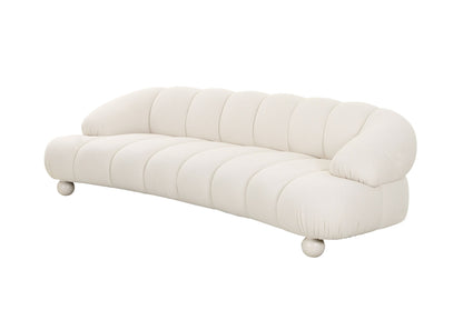 Divani Casa Duran Contemporary White Fabric 4-Seater Sofa for Modern and Elegant Living Spaces
