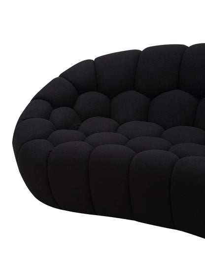 Divani Casa Yolonda Modern Curved Black Fabric Sofa – Stylish Contemporary Living Room Seating