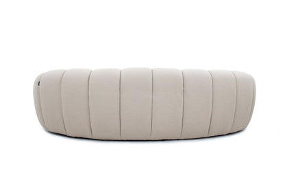 Divani Casa Yolonda Modern Curved Beige Fabric Sofa - Elegant & Comfortable Living Room Seating