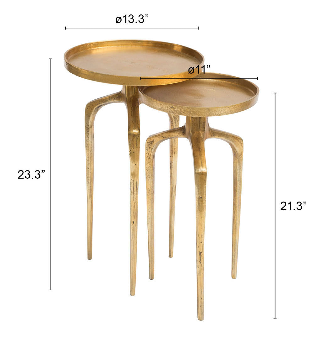 Como Accent Table Set (2-Piece) Antique Gold