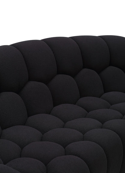 Divani Casa Yolonda Modern Curved Black Fabric Sofa – Stylish Contemporary Living Room Seating