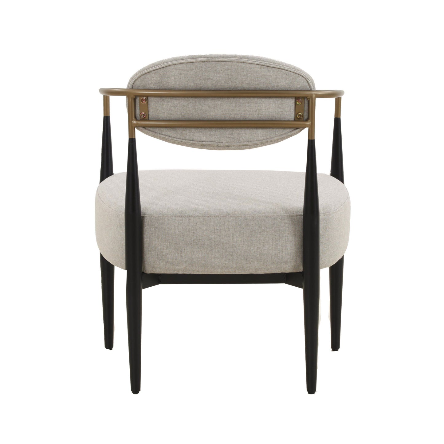 Modrest Liberty - Modern Beige Fabric + Black & Gold Dining Chair