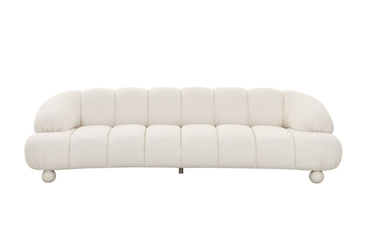 Divani Casa Duran - Contemporary White Fabric 4-Seater Sofa