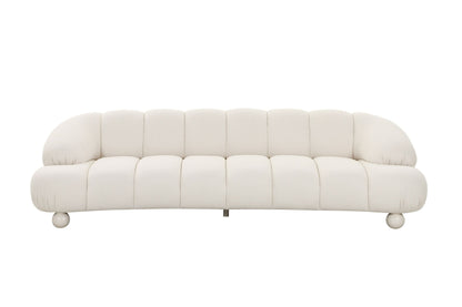 Divani Casa Duran Contemporary White Fabric 4-Seater Sofa for Modern and Elegant Living Spaces