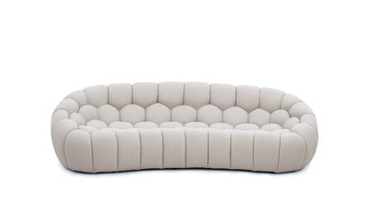 Divani Casa Yolonda Modern Curved Beige Fabric Sofa - Elegant & Comfortable Living Room Seating