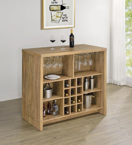 Topanga Engineered Wood Freestanding Home Bar in Mango – Stylish & Functional Bar Cabinet