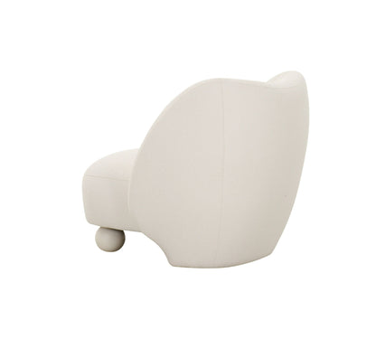 Divani Casa Duran - Contemporary White Fabric Accent Chair