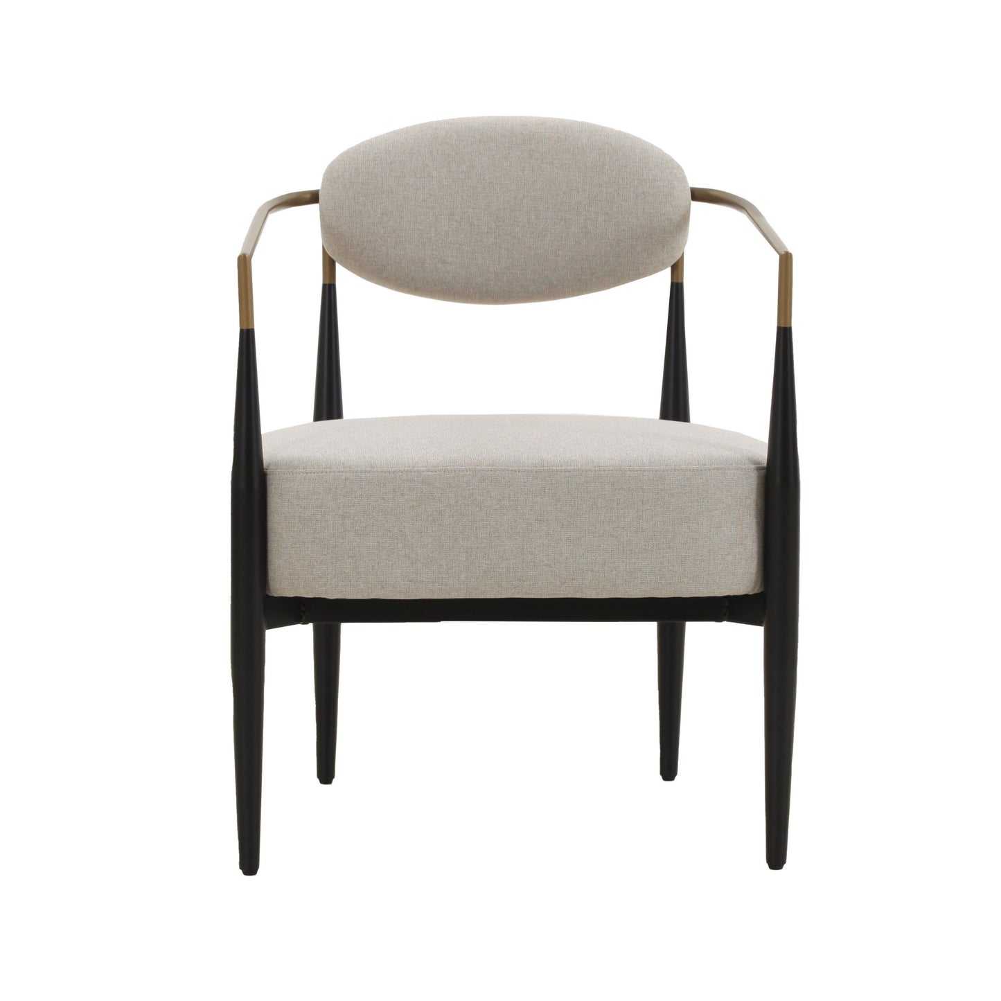 Modrest Liberty - Modern Beige Fabric + Black & Gold Dining Chair