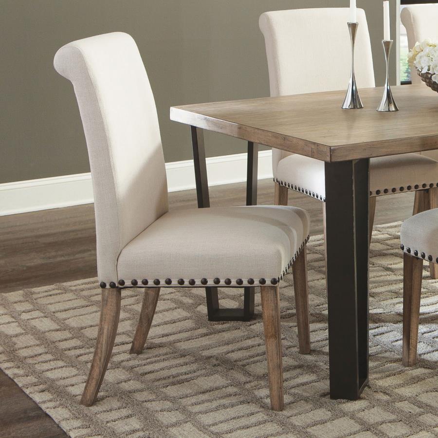 Taylor Beige Upholstered Parson Dining Chair (Set of 2)